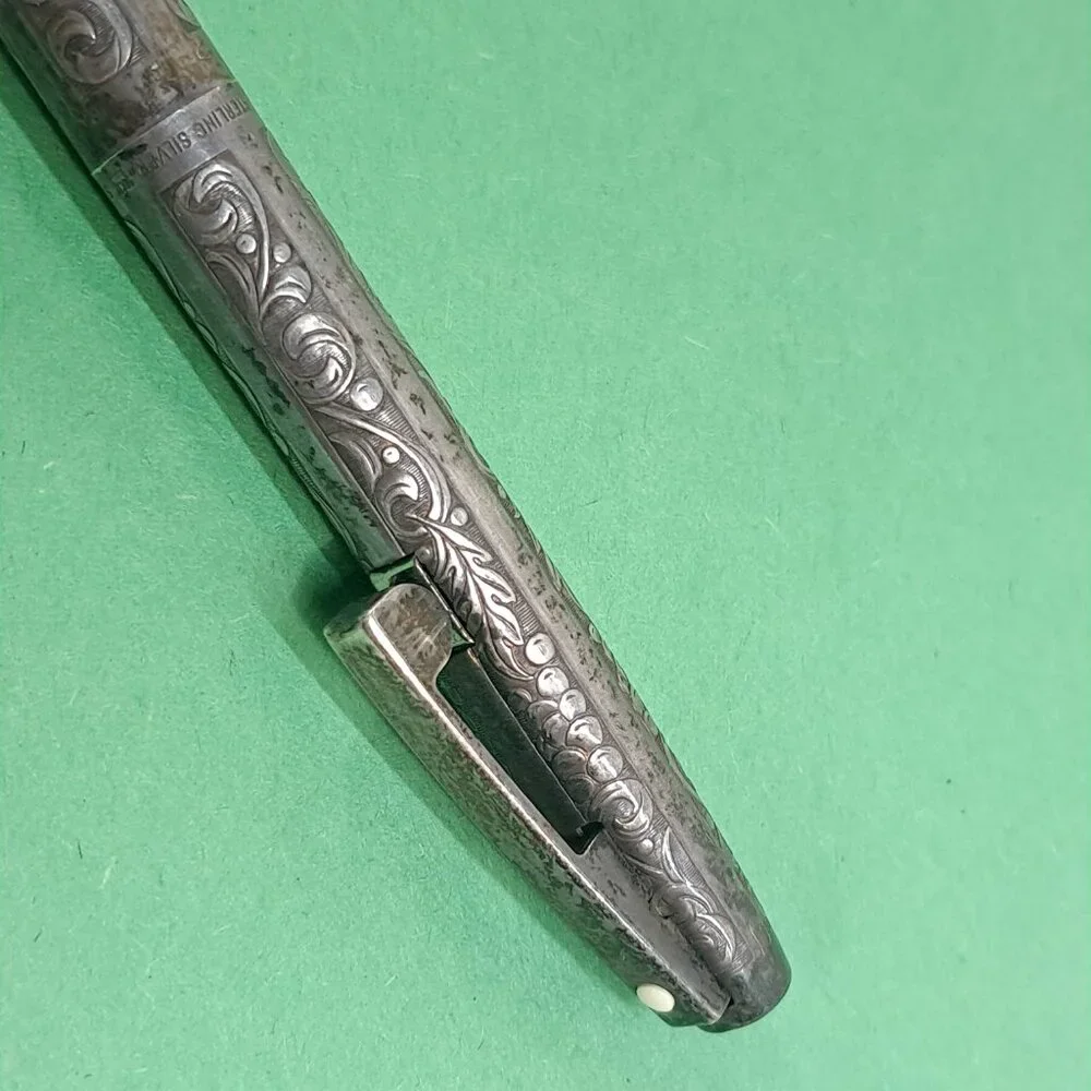Vintage Sheaffer‎ Sterling Silver pen grapes leaves vines White Dot Ballpoint